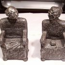 Distressed Austin Productions Mid Century Book Ends Of Grandpa And Grandma