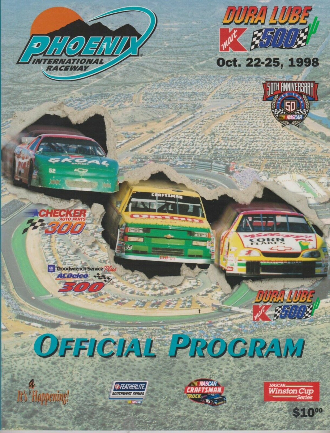 Vintage 1998 Phoenix DURA-LUBE 500 NASCAR Race Program Phoenix Int'l Raceway