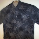 Campia Moda Aloha Shirt XL Rayon Camp Shirt Floral Dark Blue