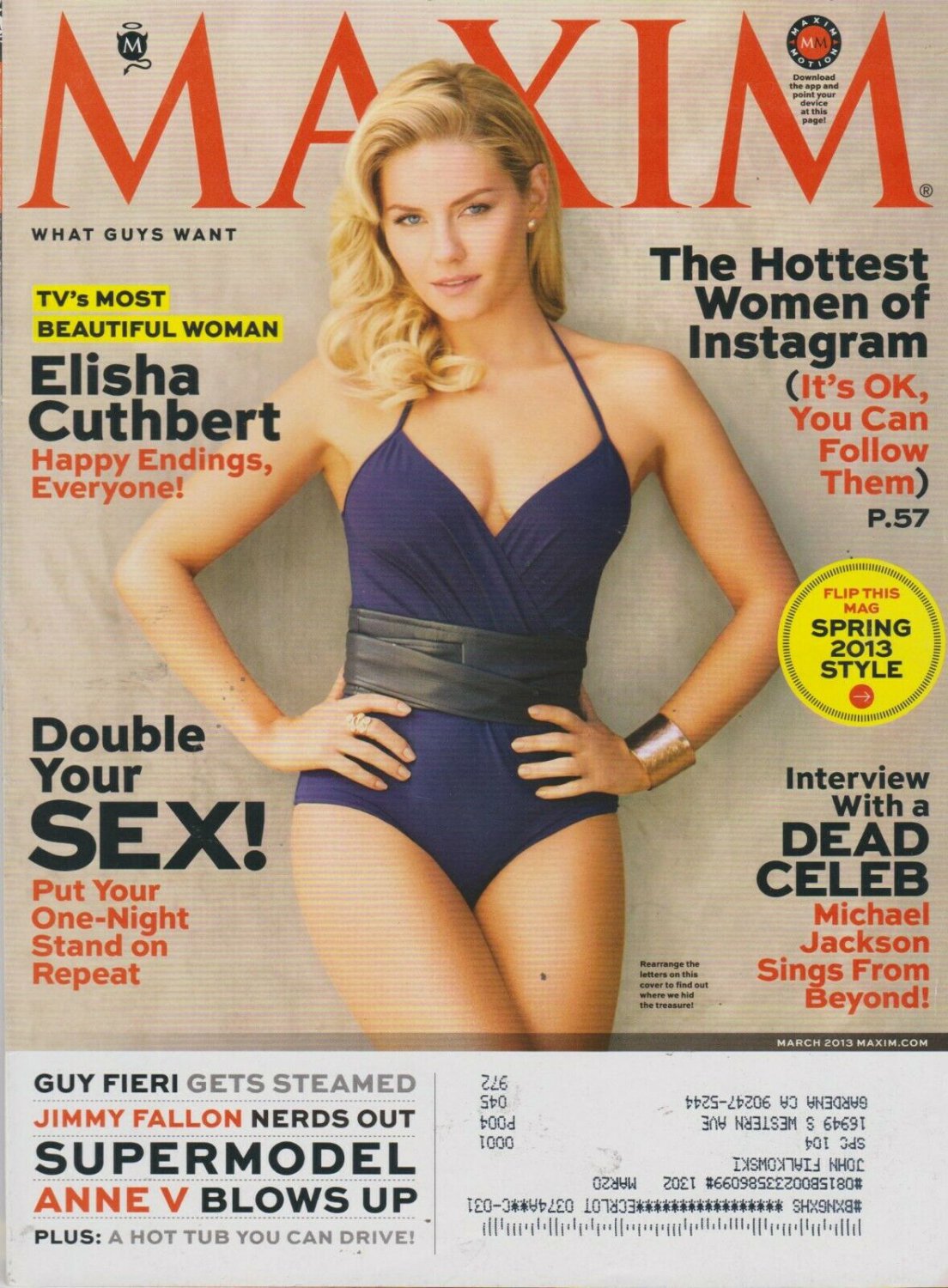 MAXIM Magazine #181 MARCH 2013-A - Elisha Cuthbert - Supermodel Anne V !!!