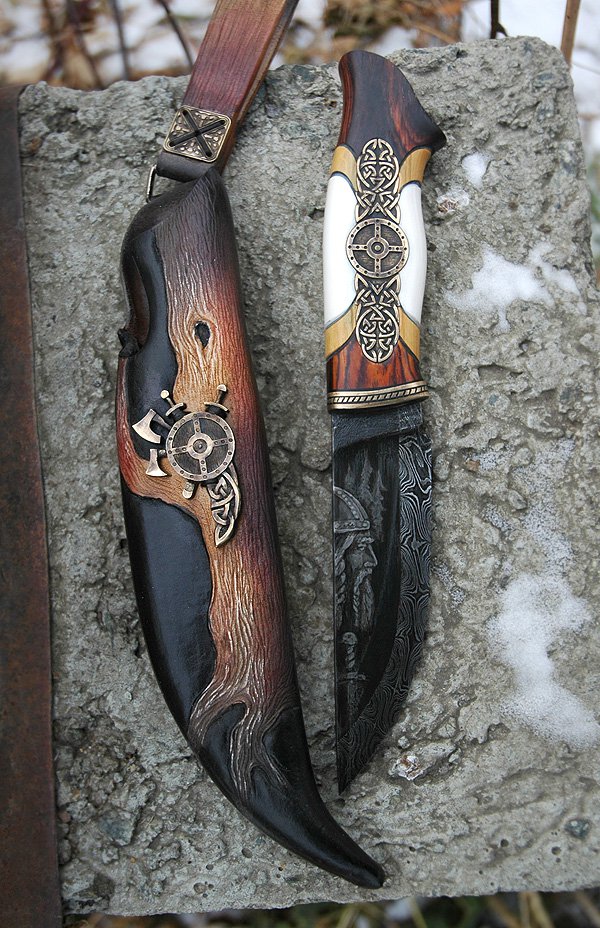 Most Prestigious Knife Fully Hand Engraved With Unique Leather Sheath Best Gift for your BF & GF