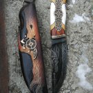 Most Prestigious Knife Fully Hand Engraved With Unique Leather Sheath Best Gift for your BF & GF