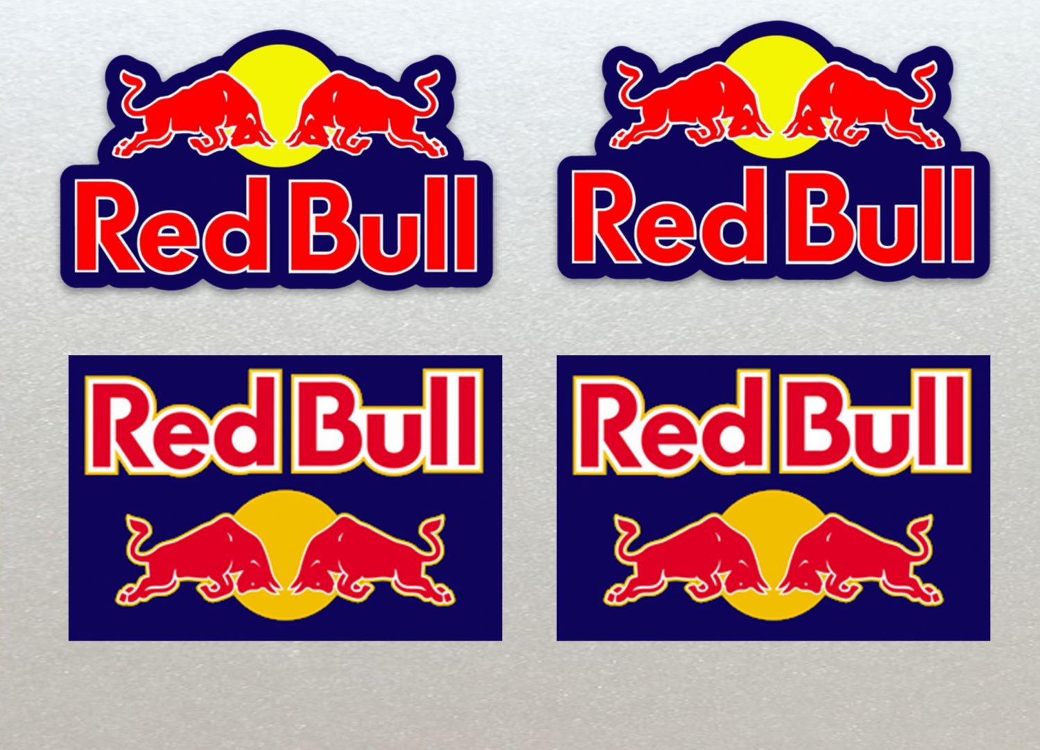 Red Bull Motor Bike, Car Moto Kart Helmet Stickers Set Blue Background ...