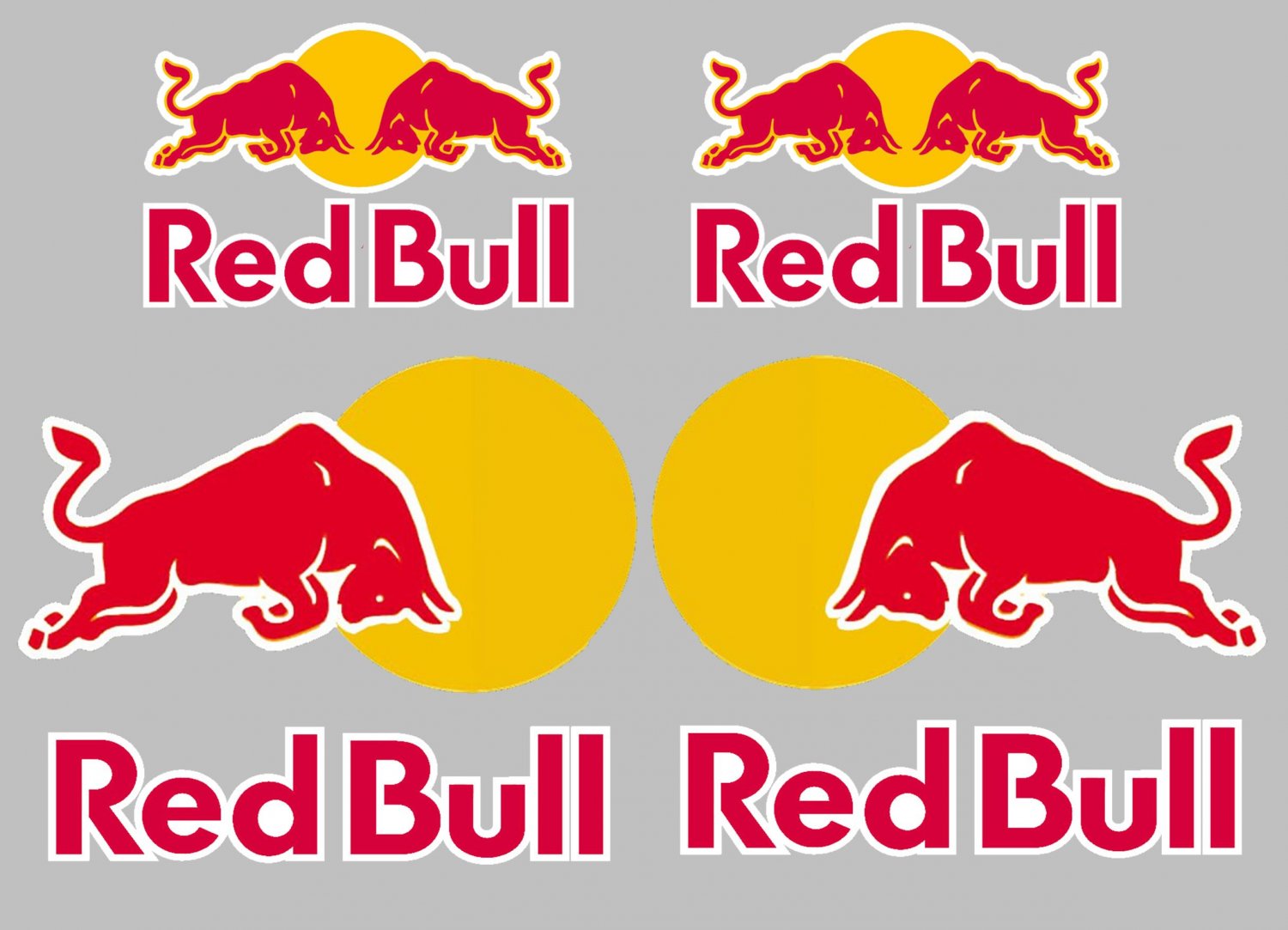 Red Bull Racing Bike, Car Moto Kart Helmet Stickers Set x6 (12CM) No ...