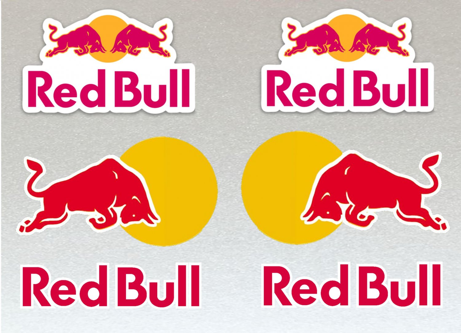 Red Bull Large 15cm Leaping Bullls & White Background Logo Motor Bike ...