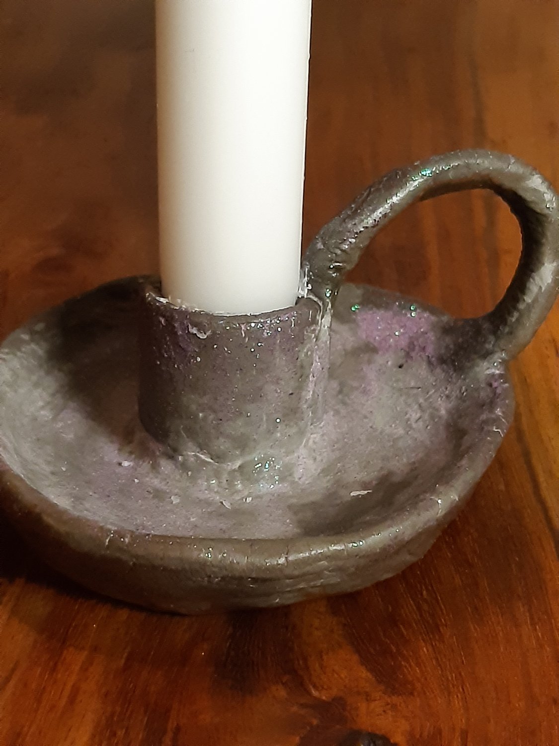 Rustic Clay Candleholder
