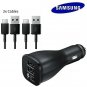 Original Samsung Galaxy S10+ S20 Note10 Adaptive Fast Car Charger+2 Type C Cable