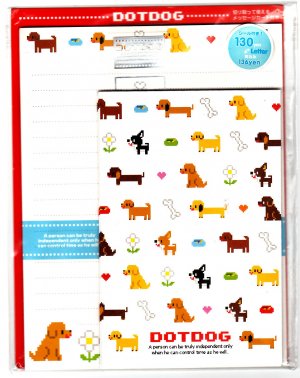 Mind Wave Japan Dot Dog Letter Set with Stickers Kawaii