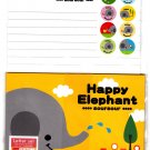Daiso Japan Happy Elephant Letter Set with Stickers Kawaii