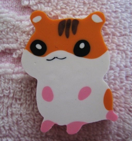 Lemon Japan Hamster Diecut Eraser Orange Kawaii