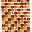 Mind Wave Japan Bear Faces Sticker Sheet Kawaii