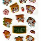 Q-Lia Japan Kittens and Puppies School Puffy Sticker Sheet Kawaii