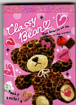 Kamio Japan Classy Bear Mini Memo Pad Kawaii