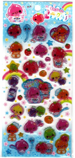 Pool Cool Japan Fruit Yogurt Sticker Sheet Kawaii