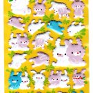 Crux Japan Rabbit Friends Puffy Sticker Sheet Kawaii