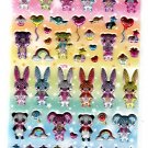 Lemon Japan Cute Collection Cute Animals Glitter Puffy Sticker Sheet Kawaii