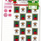 Daiso Japan Apple Brothers Letter Set with Stickers Kawaii