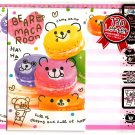 Crux Japan Bear Macaroon Letter Set with Stickers Kawaii