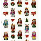 Oriental Berry Japan Matryoshka Santa Epoxy Sticker Sheet Kawaii