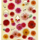 Mind Wave Japan Flowers Epoxy Sticker Sheet Kawaii