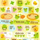Q-Lia Japan Green Frog Sticker Sheet from Memo Pad Kawaii