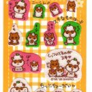 Sanrio Japan Coro Coro Kuririn Hamster Fuzzy Sticker Sheet 1999 Kawaii