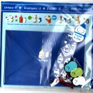 San-X Japan Snowland Letter Set with Stickers and Erasers 1994 Kawaii