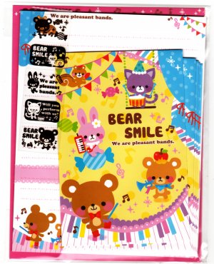 Mind Wave Japan Bear Smile Letter Set with Stickers Kawaii