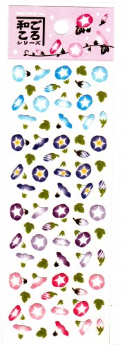 Mind Wave Japan Morning Glory Washi Paper Sticker Sheet Kawaii