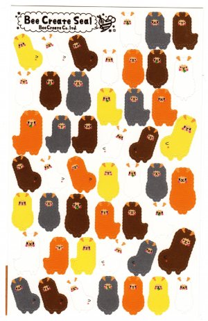 Bee Create Japan Alpaca Sticker Sheet Kawaii