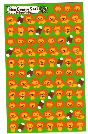 Bee Create Japan Lion Sticker Sheet Kawaii