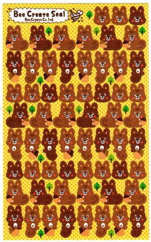 Bee Create Japan Squirrel Sticker Sheet Kawaii