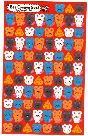 Bee Create Japan Mouse Sticker Sheet Kawaii