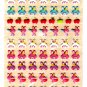 Kamio Japan Rabbit Faces Puffy Sticker Sheet Kawaii