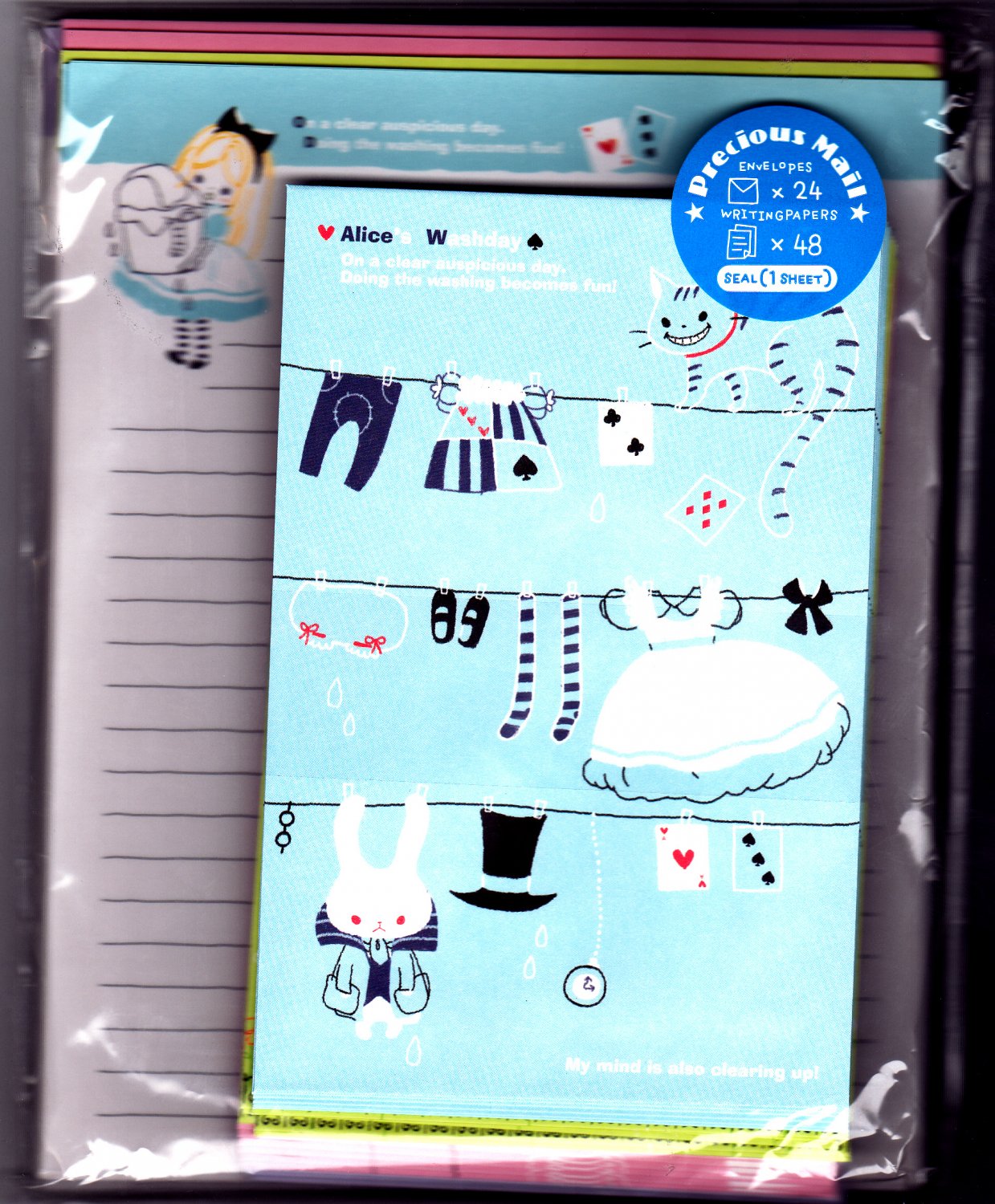 Kamio Japan Alice's Washday Letter Set With Stickers Rare Kawaii