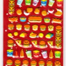 Crux Japan Yummy Food Burger Puffy Sticker Sheet Kawaii
