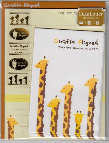 Mind Wave Japan Giraffe Aligned Letter Set with Stickers Kawaii