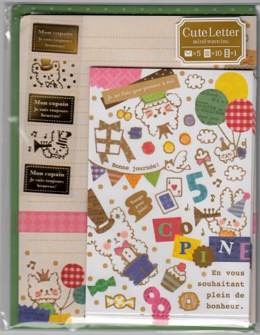 Mind Wave Japan Mon Copain Letter Set with Stickers Kawaii