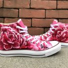Flower Carnation Hand Painted Shoes Canvas Converse All Star Women Girls Sneakers