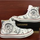 Unisex Canvas Shoes Converse Design Time Clock Hand Painted All Star Chuck Sneakers