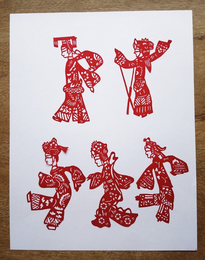 China Chic  set of five-Shadow Plays