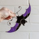 Bat stained glass window hangings Horror decor Stained glass suncatcher