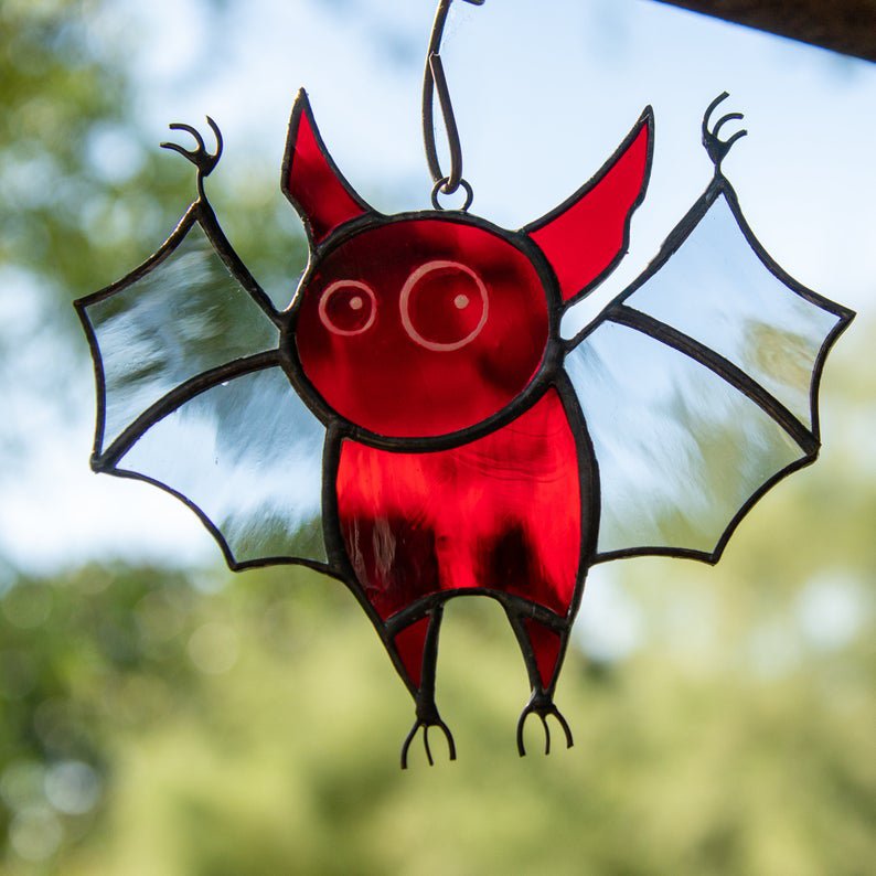 Halloween bat stained glass window hangings Halloween decorations