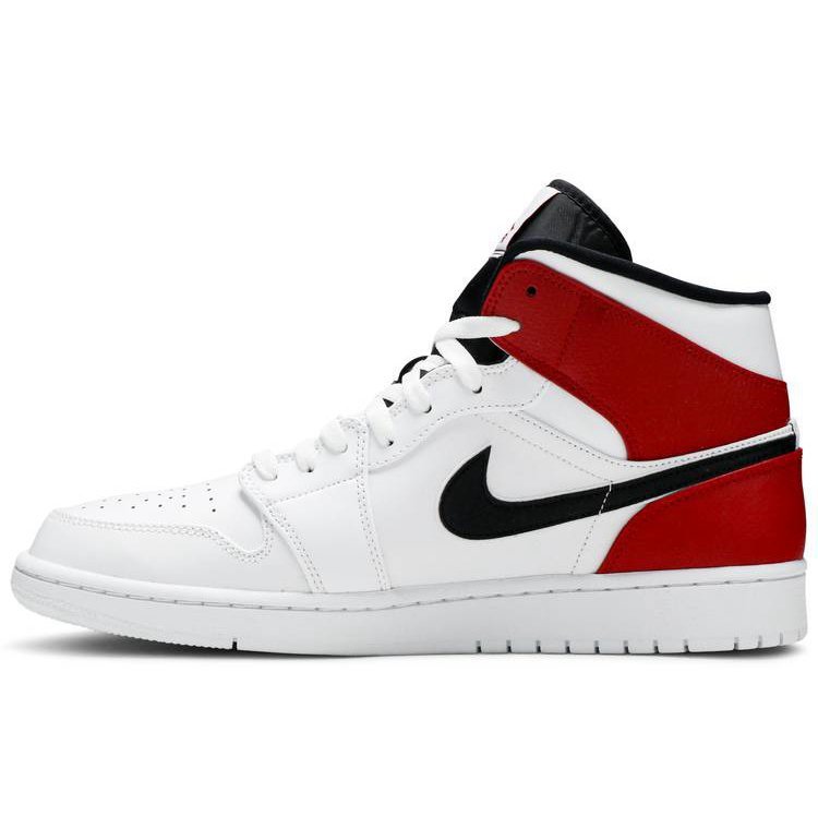 Air Jordan 1 Mid White Black Gym Red 554724-116