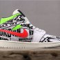 Air Jordan 1 Mid Print White Black Green Red