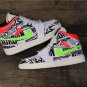 Air Jordan 1 Mid Print White Black Green Red