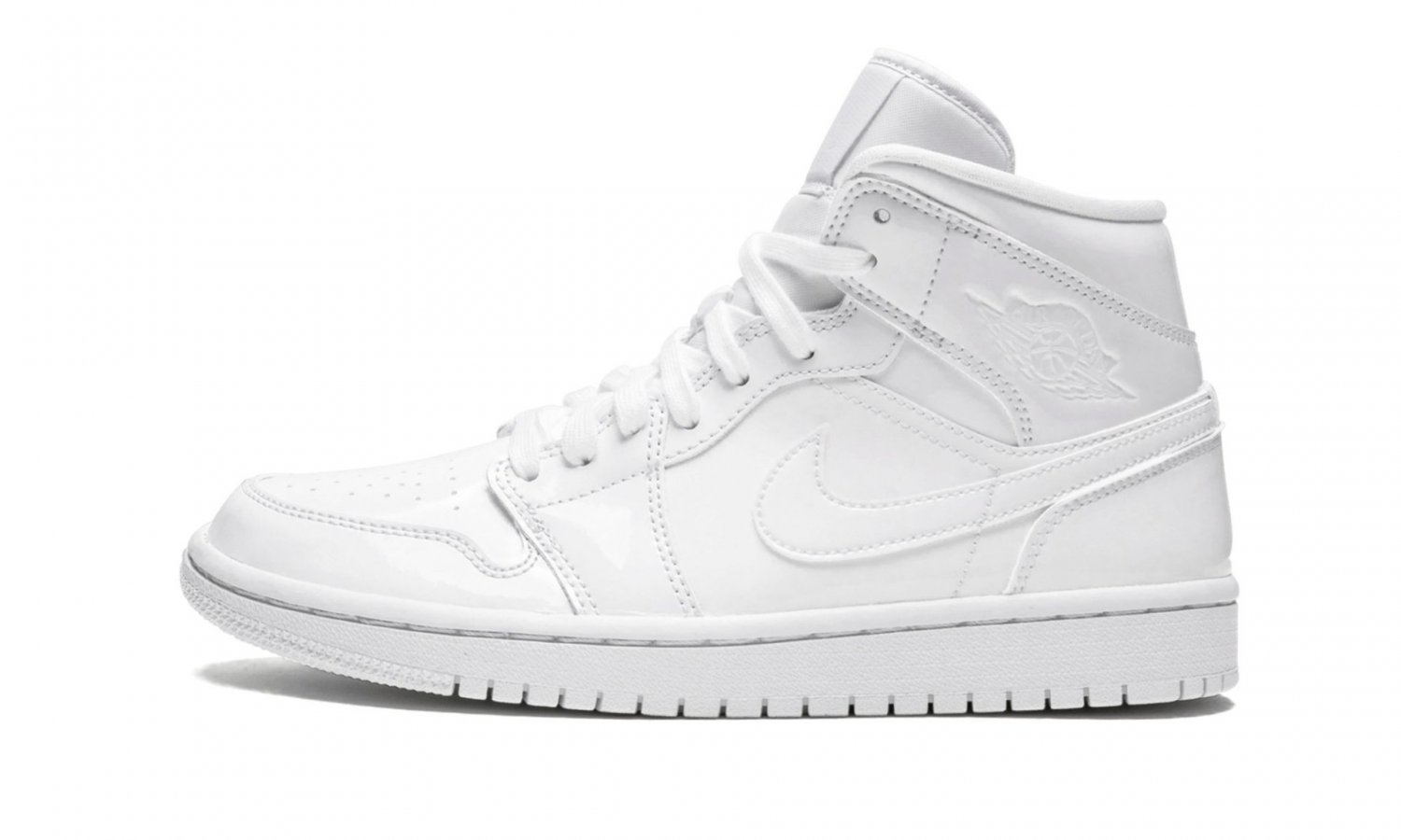 AIR JORDAN 1 MID Triple White Patent Leather