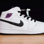 Air Jordan 1 Mid White Purple Black