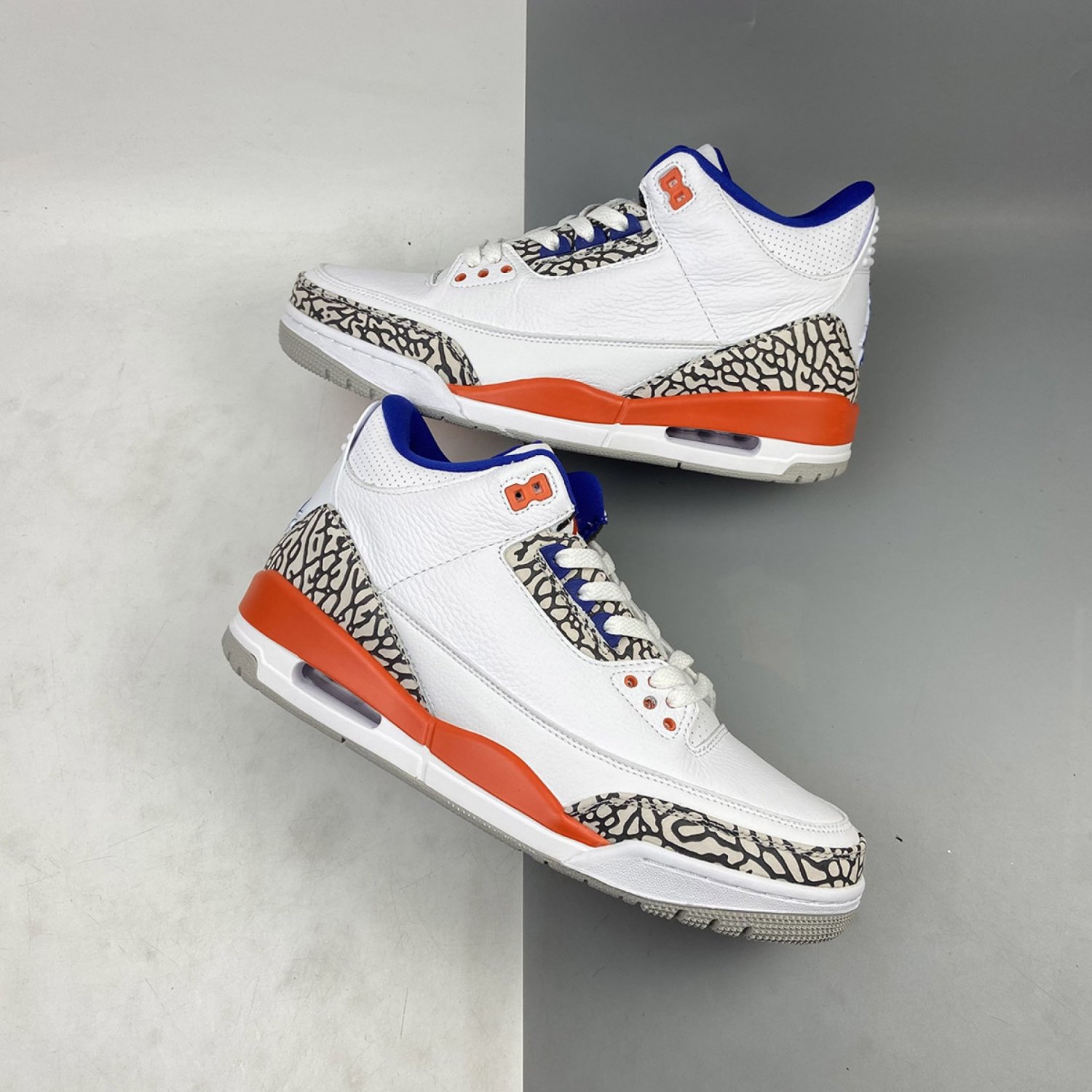 Air Jordan 3 Knicks Rivals White Old Royal University Orange