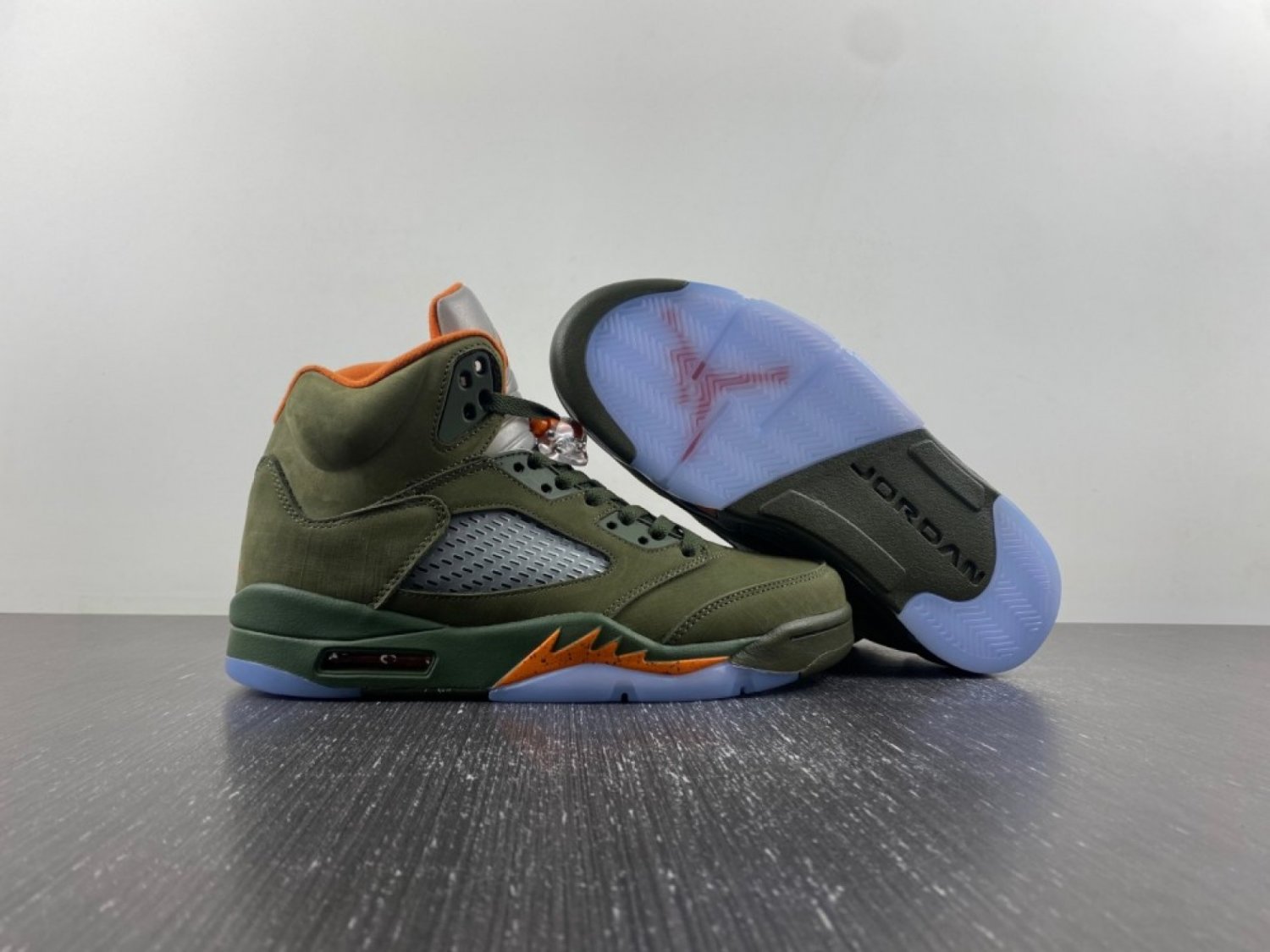 Air Jordan 5 Army Olive Solar Orange